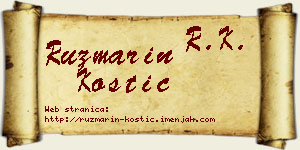 Ruzmarin Kostić vizit kartica